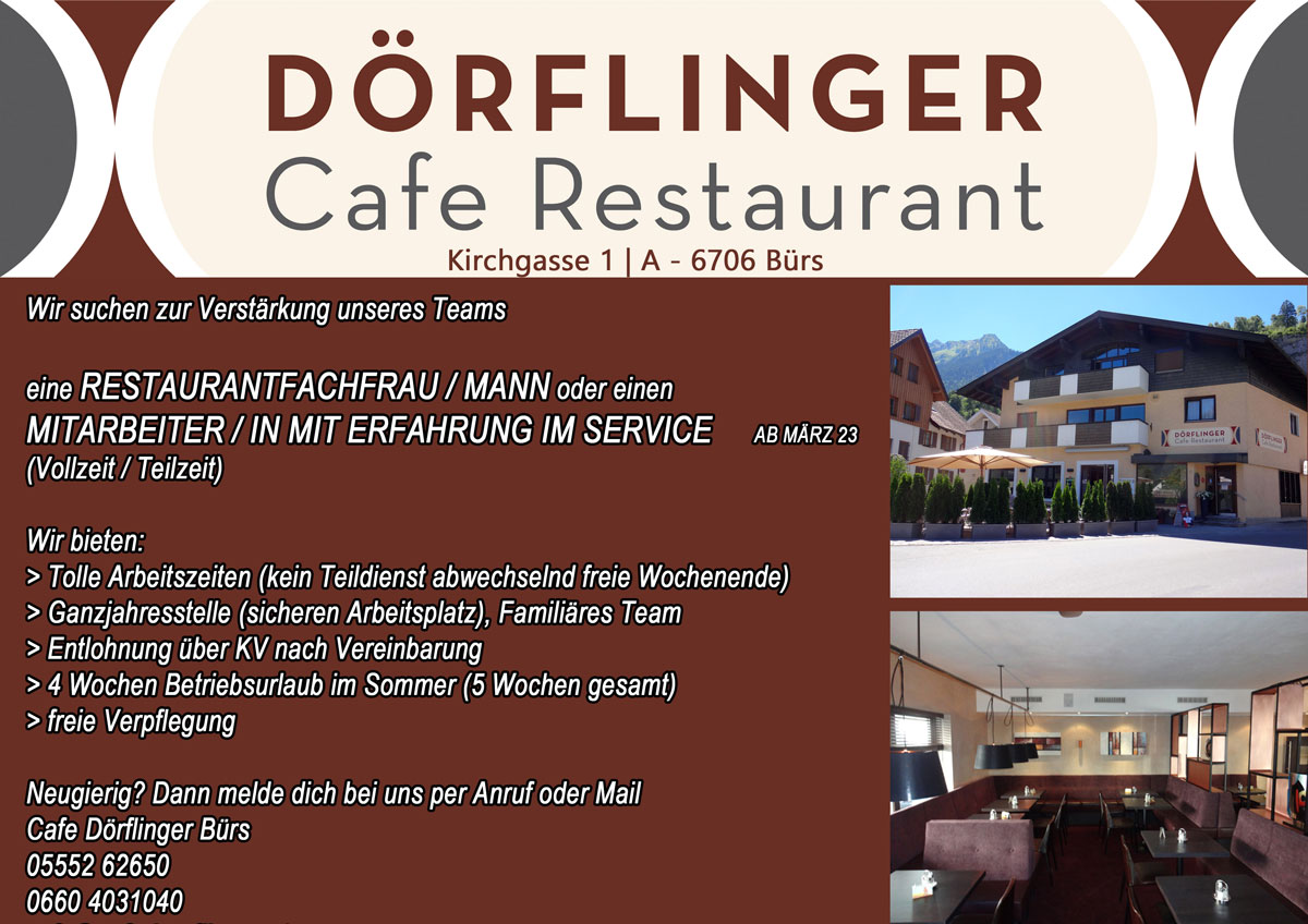 Cafe Doerflinger Stellenangebot 202301